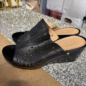 Naturalizer Black Wedge Mules